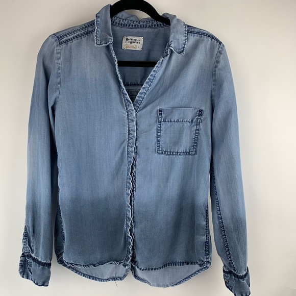 HOLDING HORSES Tops - COPY - Holding horses anthropology Dip Dye chambray Top 6